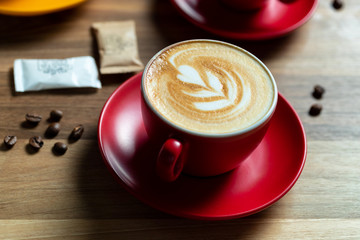 Fresh cup of coffee with decoration