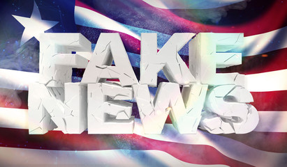 3D illustration of fake news concept with background flag of Liberia.