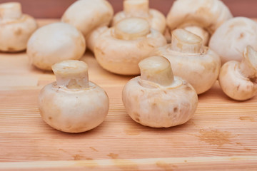 mushrooms on the cutting board