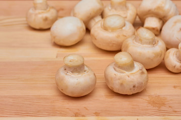 mushrooms on the cutting board