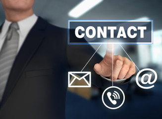 contact   pushing concept 3d illustration