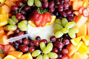 Fresh Fruit Variety on Tray - Healthy Eating Diet Food
