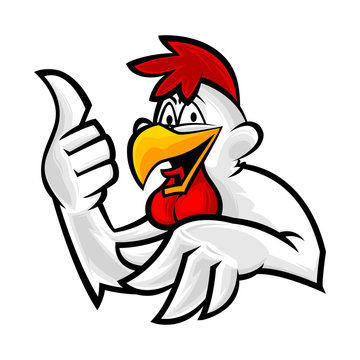 funny rooster mascot logo vector illustration