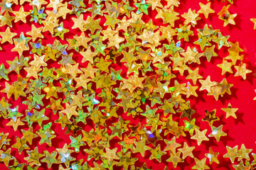 golden star on a red background