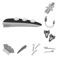 Vector illustration of hairdressing and hairclip icon. Collection of hairdressing and fashion stock vector illustration.