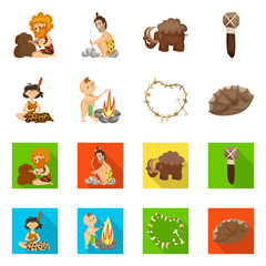 Vector illustration of evolution and prehistory icon. Collection of evolution and development stock vector illustration.