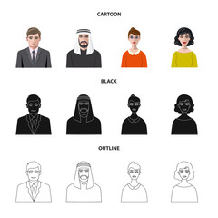 Fototapeta premium Vector design of hairstyle and profession logo. Set of hairstyle and character vector icon for stock.