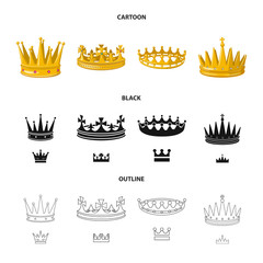Vector design of medieval and nobility logo. Collection of medieval and monarchy vector icon for stock.