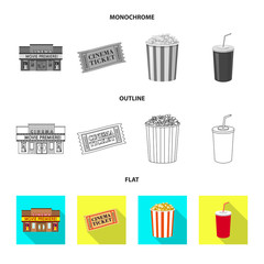 Vector illustration of television and filming logo. Collection of television and viewing vector icon for stock.