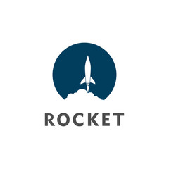 rocket logo design vector
