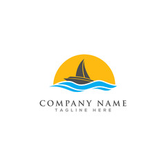 sailing logo design vector