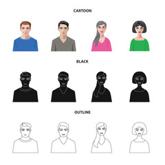 Vector design of hairstyle and profession  logo. Collection of hairstyle and character  stock symbol for web.