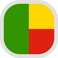 Icon square shape with Flag on white background