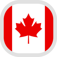 Icon square shape with Flag on white background