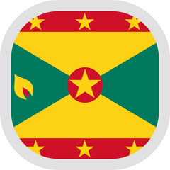 Icon square shape with Flag on white background