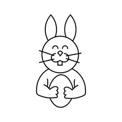 Easter rabbit with egg. Element of web icon for mobile concept and web apps- illustration