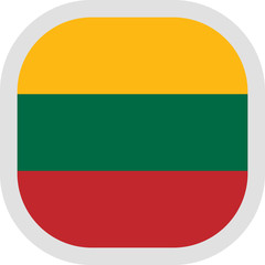 Icon square shape with Flag on white background