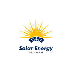 solar energy logo design vector