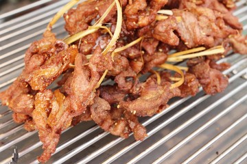 Fried sun dried pork at street food