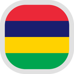 Icon square shape with Flag on white background