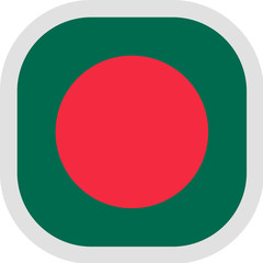 Icon square shape with Flag on white background