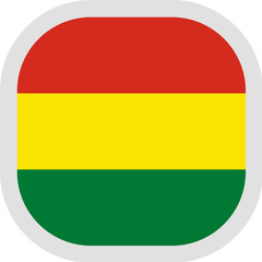 Icon square shape with Flag on white background
