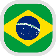 Obraz premium Icon square shape with Flag on white background