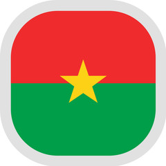 Icon square shape with Flag on white background