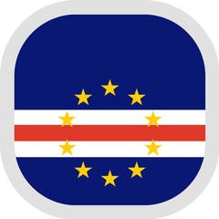 Icon square shape with Flag on white background