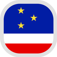 Icon square shape with Flag on white background