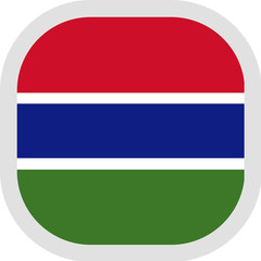 Icon square shape with Flag on white background