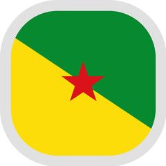 Icon square shape with Flag on white background