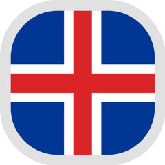 Obraz premium Icon square shape with Flag on white background