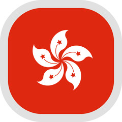 Icon square shape with Flag on white background