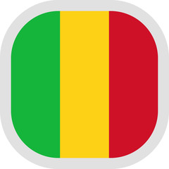 Icon square shape with Flag on white background