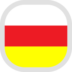 Icon square shape with Flag on white background