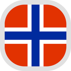 Obraz premium Icon square shape with Flag on white background