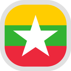 Obraz premium Icon square shape with Flag on white background