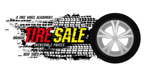 Vector tire sale banner 