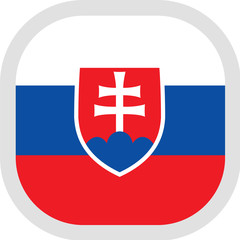Icon square shape with Flag on white background