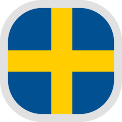 Icon square shape with Flag on white background