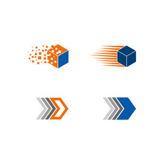 logistic logo design vector