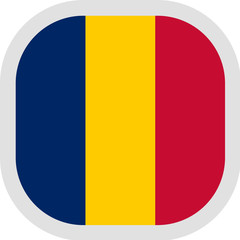 Icon square shape with Flag on white background