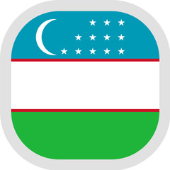 Icon square shape with Flag on white background