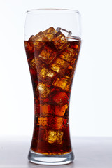 cola with ice cubes
