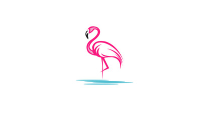Flamingo-logo - obrazy, fototapety, plakaty