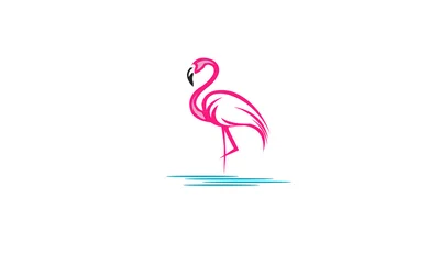 Muurstickers Flamingo-logo © Debalina