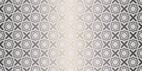 Vector Seamless Pattern With Abstract Geometric Style. Repeating Sample Figure And Line. For Fashion Interiors Design, Wallpaper, Textile Industry. Beige silver color
