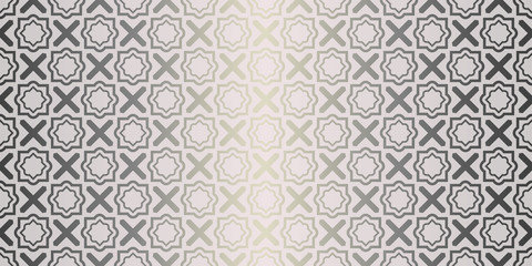 Vector Seamless Pattern With Abstract Geometric Style. Repeating Sample Figure And Line. For Fashion Interiors Design, Wallpaper, Textile Industry. Beige silver color