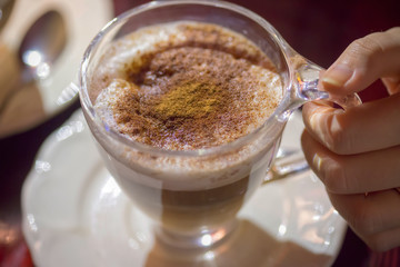 Cappuccino with chocolate 